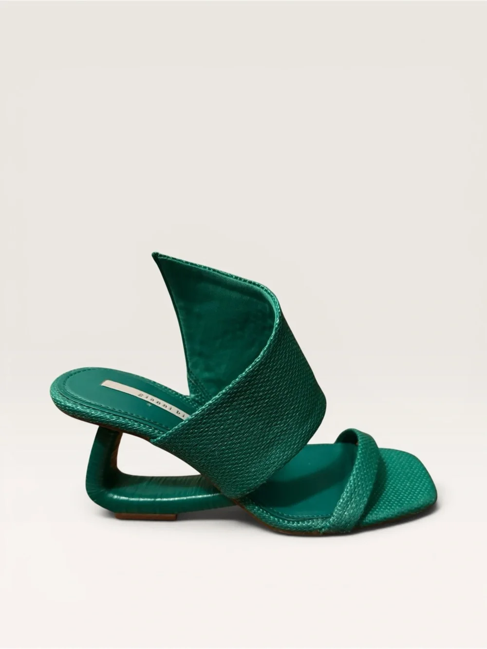 Gianni Bini Green Woven Heeled Sandals - Picture 3 of 8